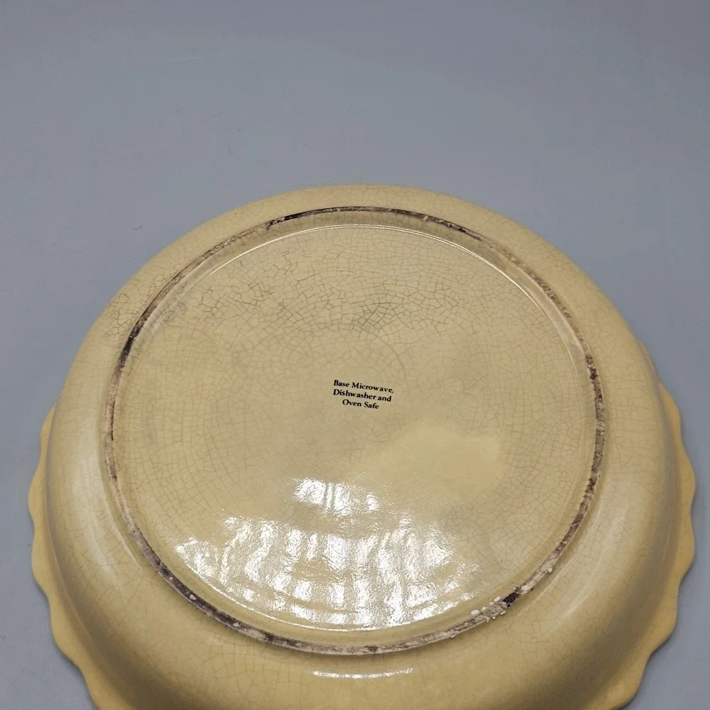 Vintage Cracker Barrel Ceramic Pumpkin Patch Lid Pumpkin Pie Plate Fall Harvest